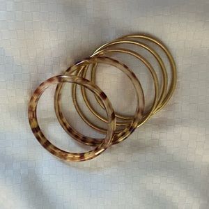 Gold and Leopard Bangle Bracelets